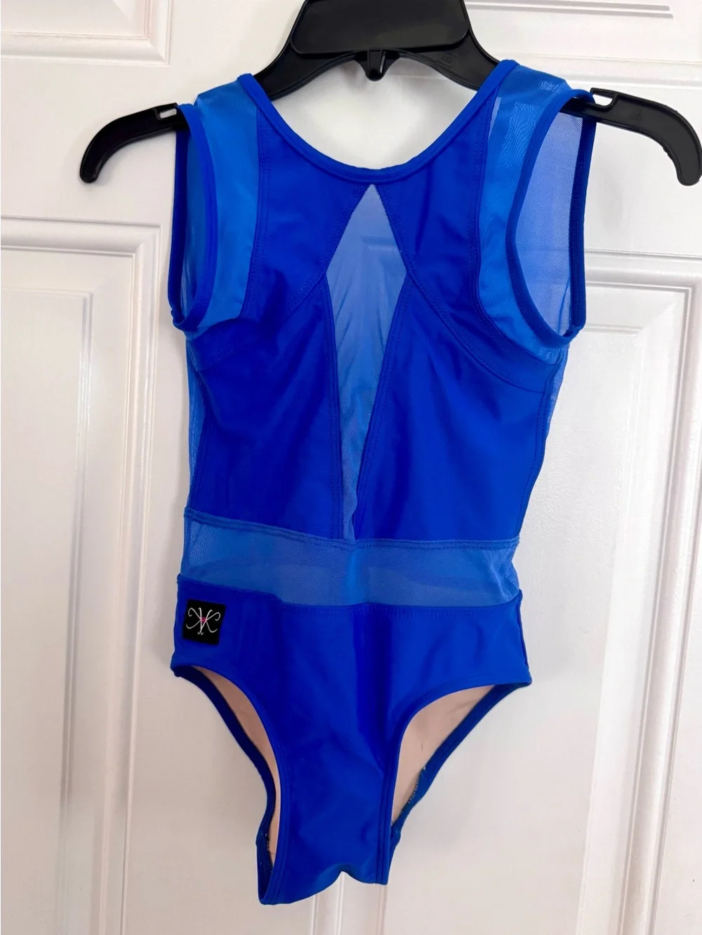 Girls Blue Mesh-Panel One-Piece Leo, Kandi Kouture